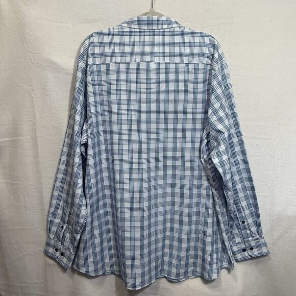 NEW Jos. A. Bank Traveler Tailored Fit Blue Plaid Button-Down Shirt Men's 2XLT - Picture 2 of 12
